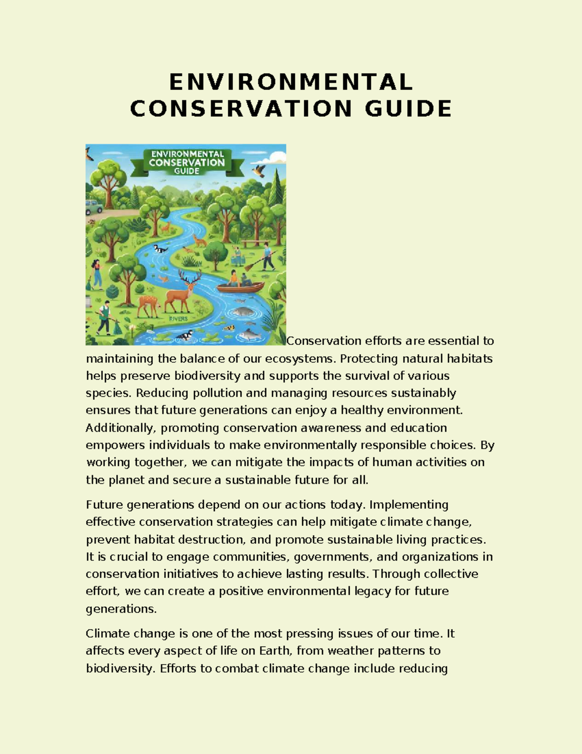 Project 6: Environmental Conservation Practices and Strategies - Studocu