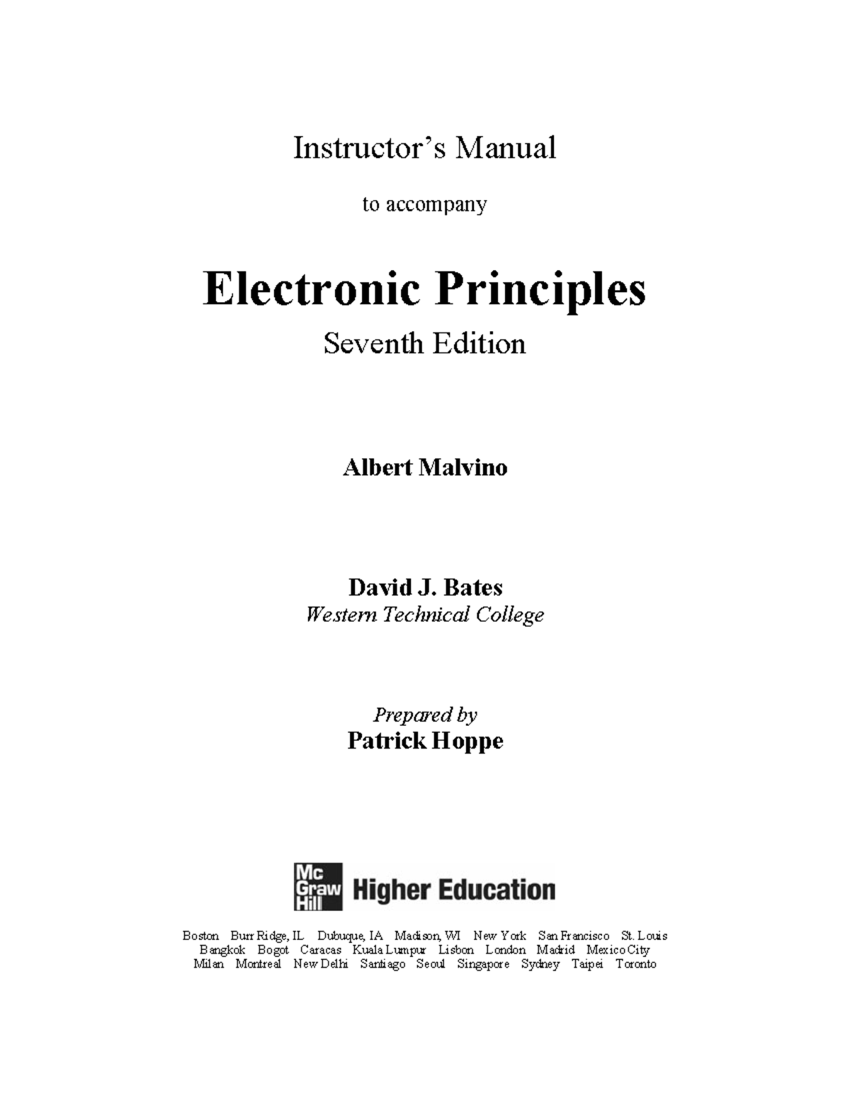 ISM Electronic Principles 7th Edition Instructor's Manual - Studocu