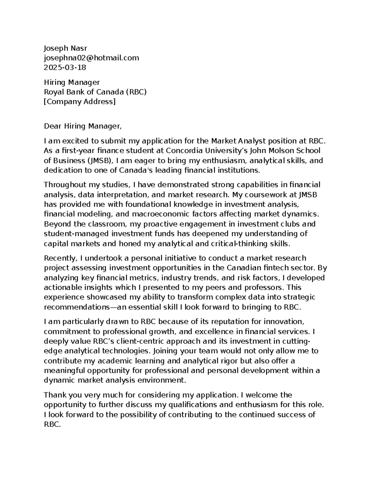 Cover letter rbc - Joseph Nasr josephna02@hotmail 2025-03- Hiring ...