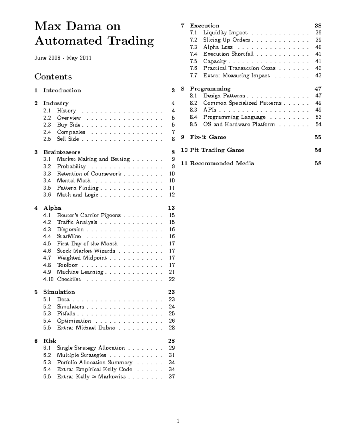 Max Dama - Comprehensive Guide to Automated Trading Strategies ...