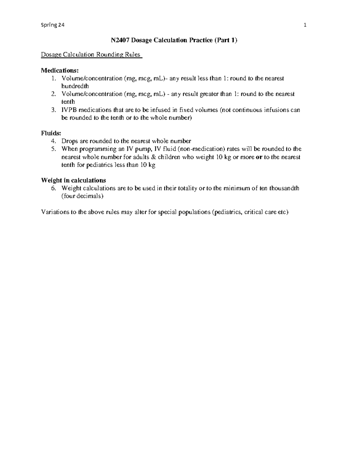 Dosage Calculation practice 1 - Generic name ...