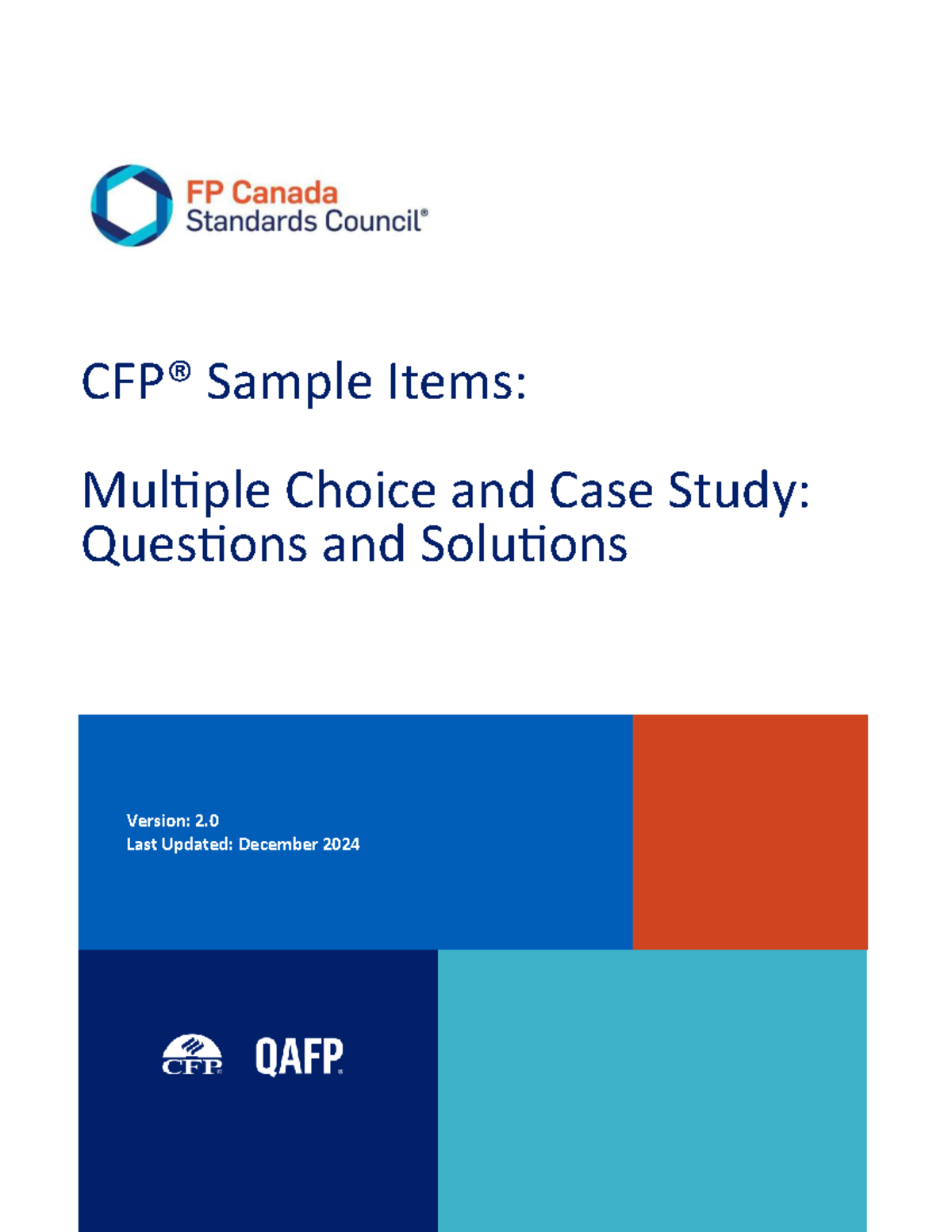 CFP 2024: Sample MCQs & Case Study Questions with Solutions - Studocu