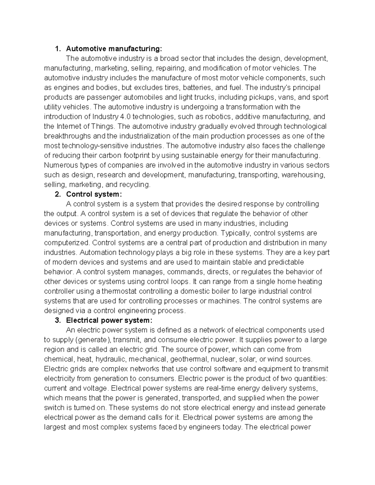 Introduction - Automotive manufacturing: The automotive industry is a ...