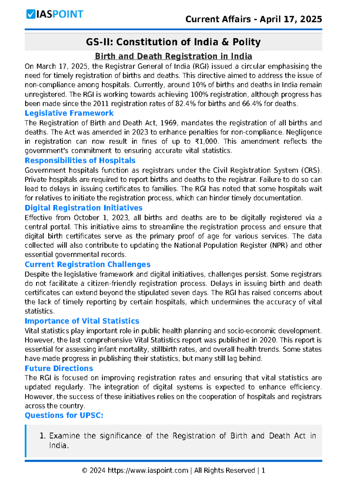 Current Affairs - April 17, 2025: Key Developments in India and Global ...