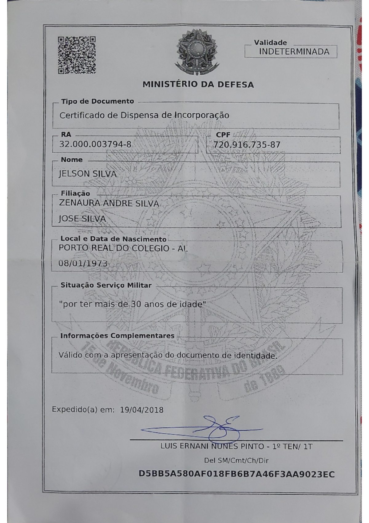 Certificado de Dispensa de Incorporação - ESTUDO LETRAS E ADMINISTRAÇÃO ...