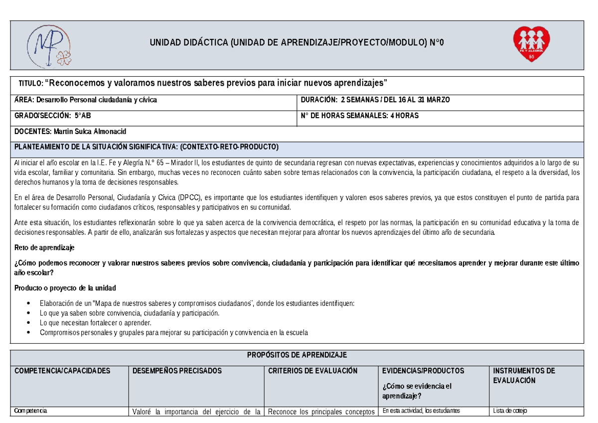 UA 0 DPCC 5° 2026 - Material de Apoyo para la Unidad de Aprendizaje ...