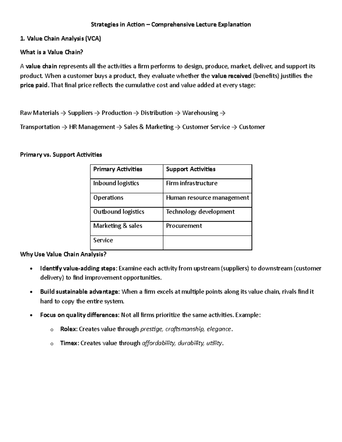 Ch 5 P2: Strategic Analysis & Value Chain Insights - Studocu