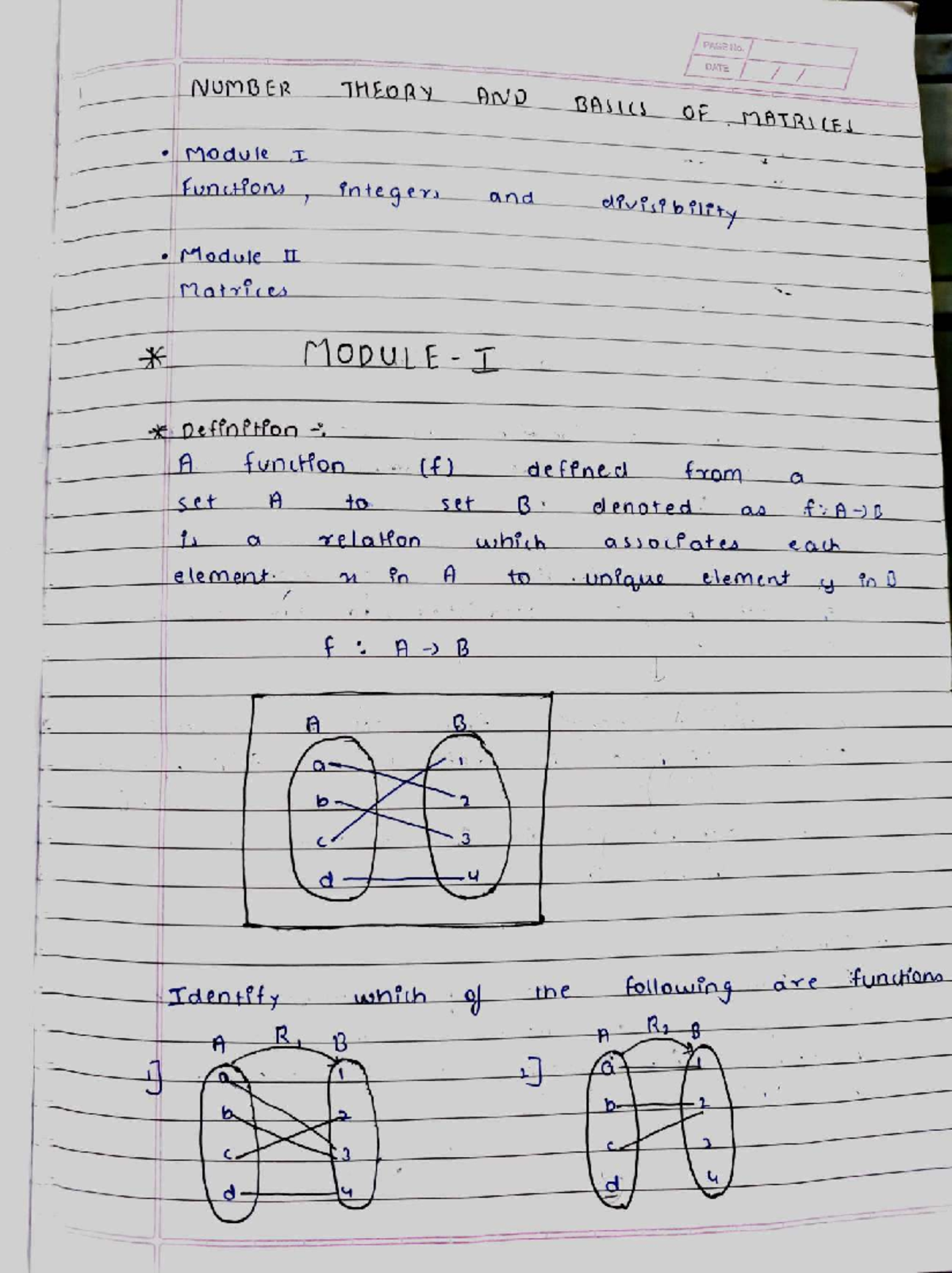 Number Theory and Basics of Matrices: Module I & II Overview - Studocu