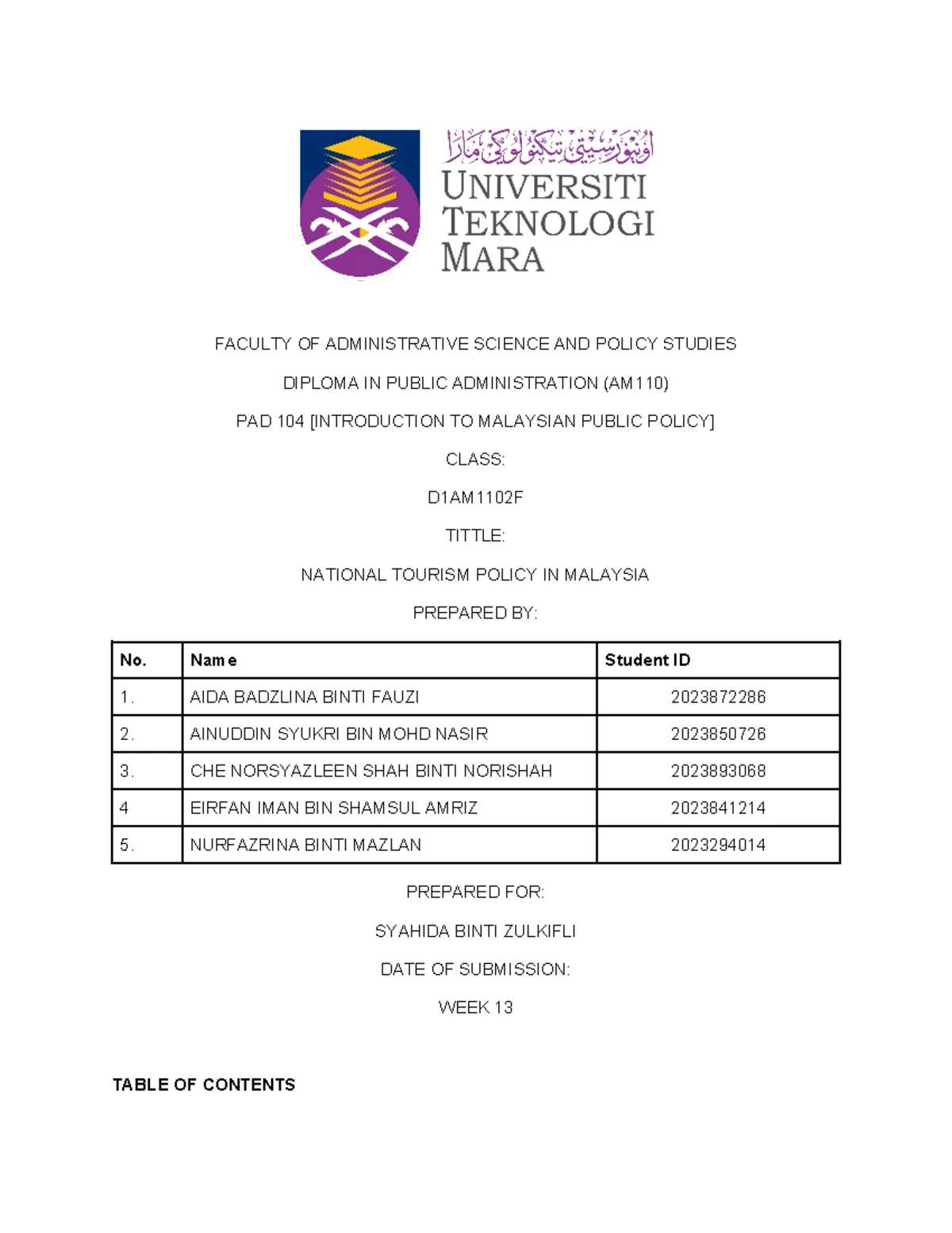 PAD120: Report on the Roles of Dewan Rakyat in Malaysia's Democracy ...