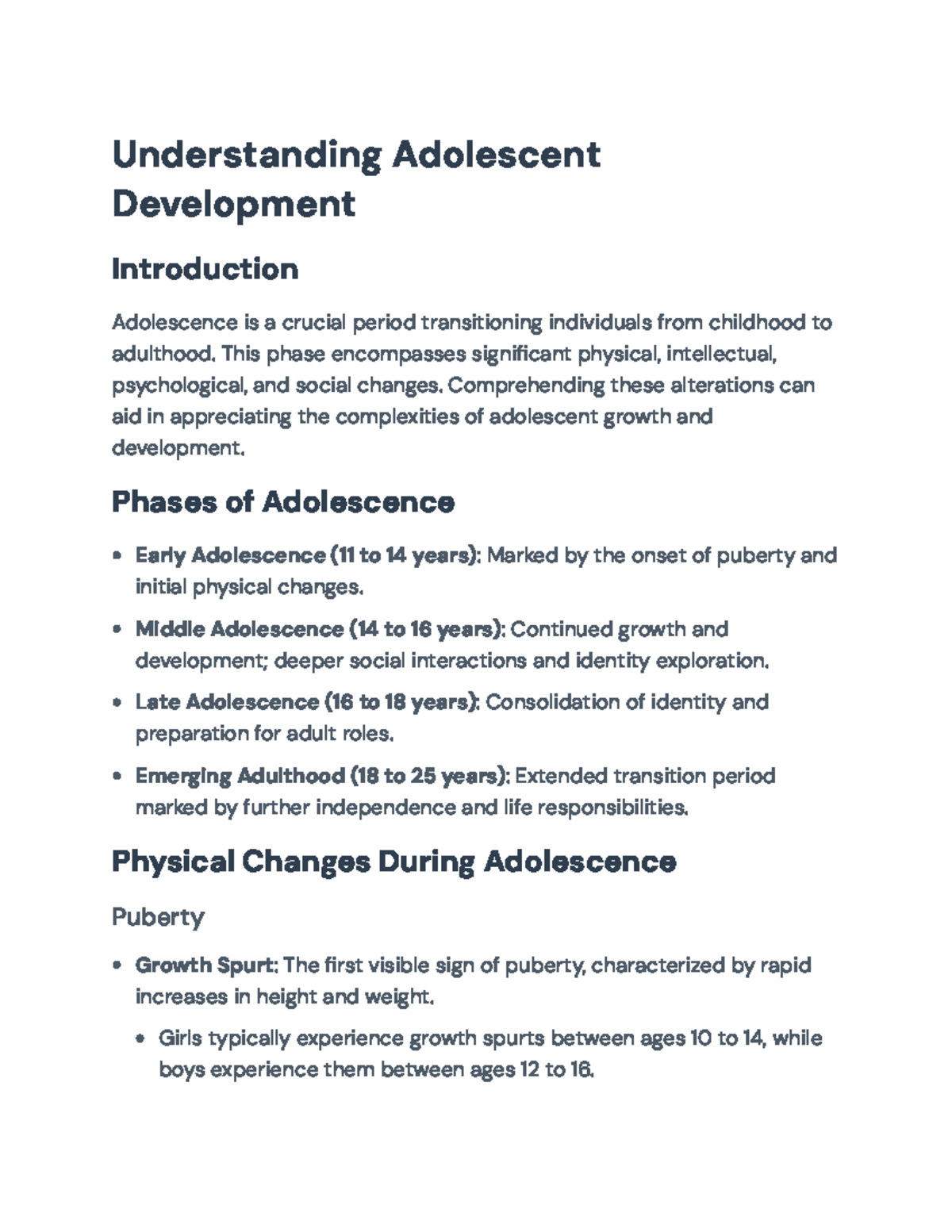 Understanding Adolescent Development: Phases, Changes, and Challenges ...