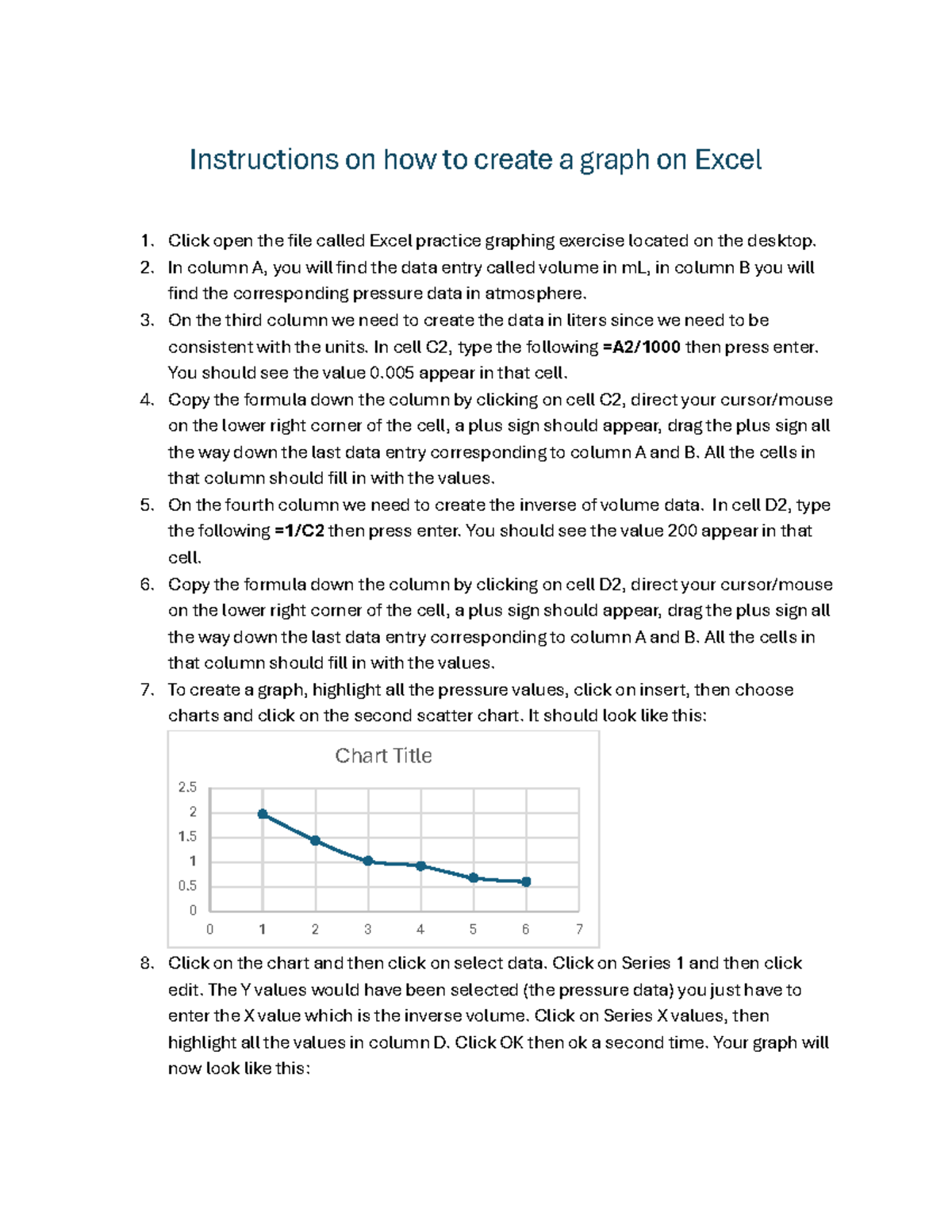 Excel 101: Creating Graphs from Data in Excel Practice Exercise - Studocu