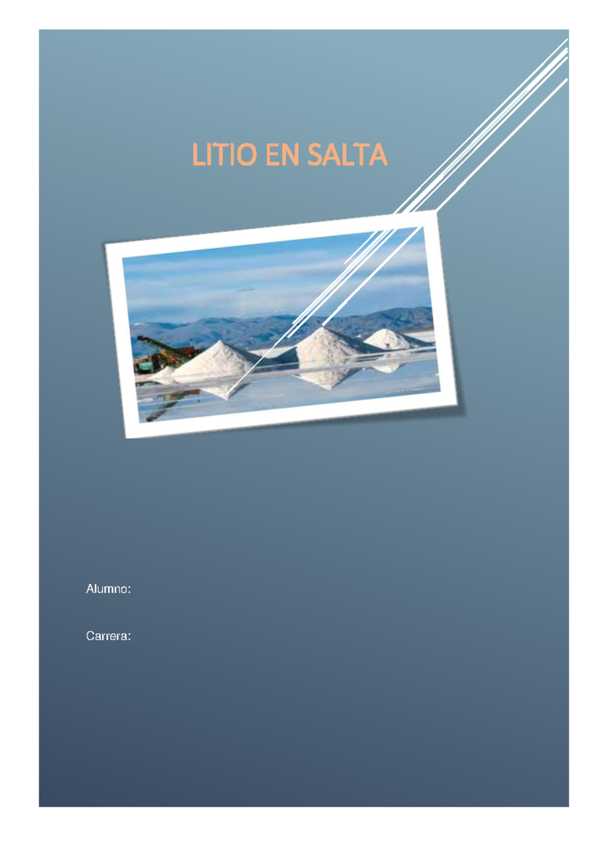 Usos y Producción de Litio en Salta - LITIO 101 - Studocu