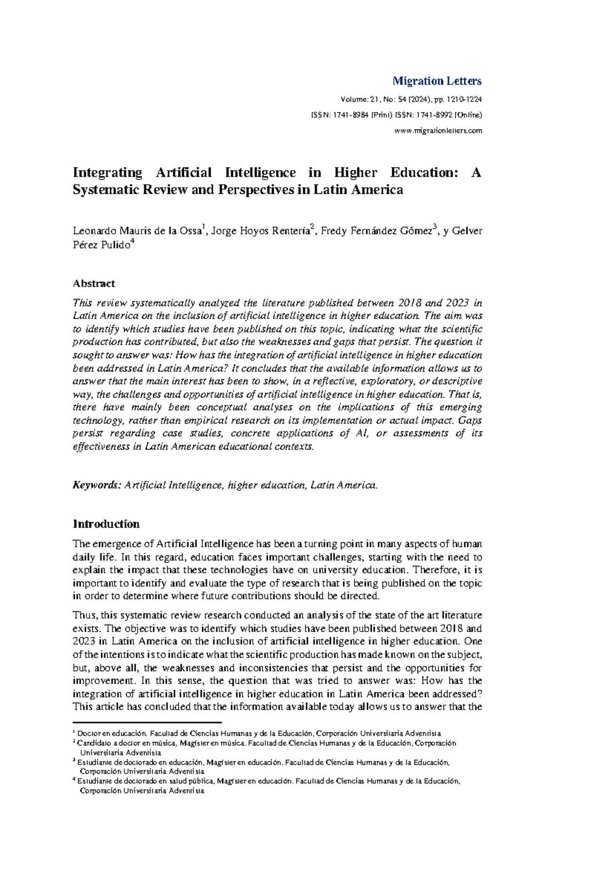 Integrating AI in Higher Education: A Systematic Review for Latin ...