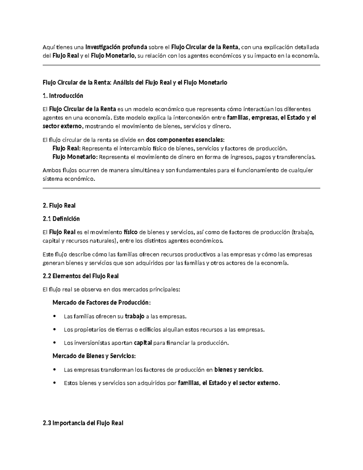 Flujo Circular de la Renta: Análisis del Flujo Real y Monetario - Studocu