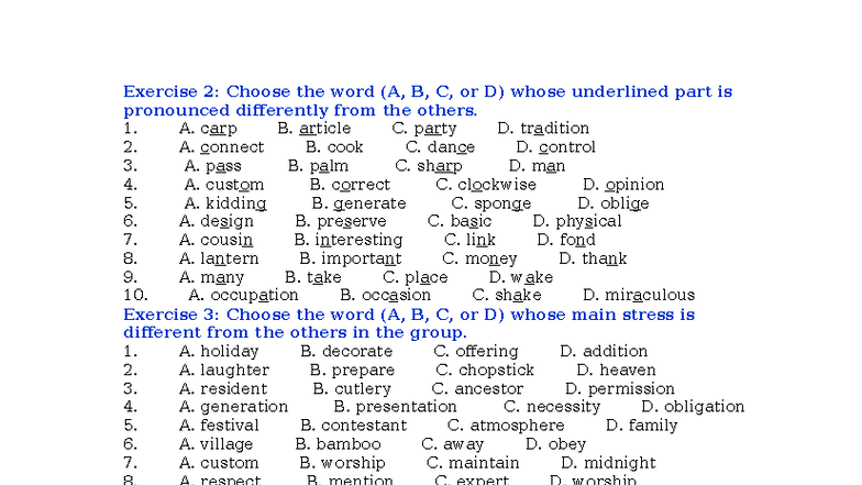 Unit 5: Vocabulary and Grammar Exercises for Language Learning - Studocu