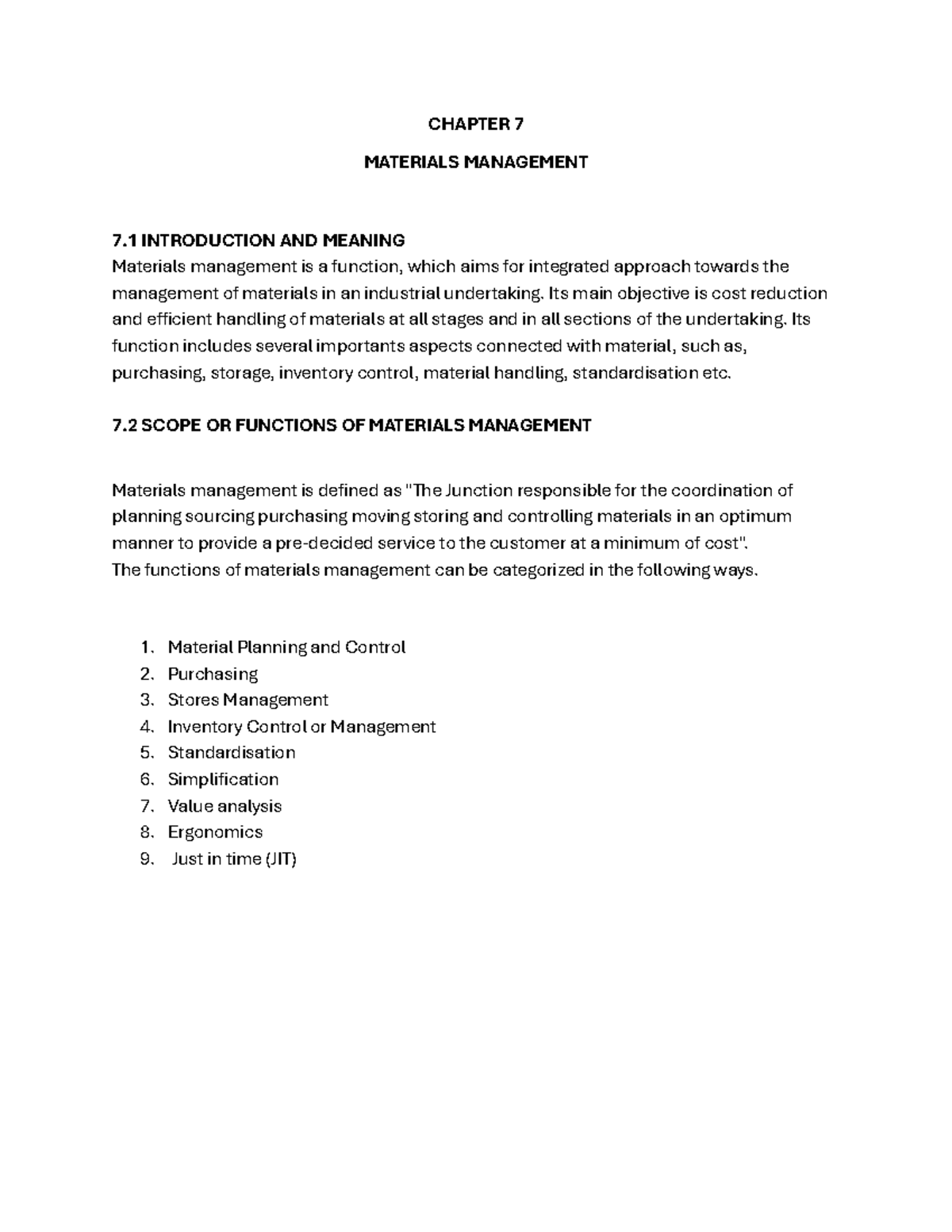 Statistical Techniques in Materials Management - Group 5 Study Notes ...