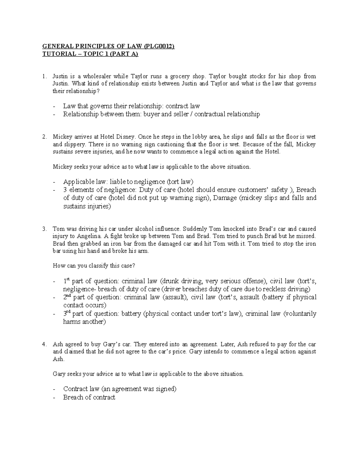 TUT 1 - Topic 1 (Part A) - tutorial work for gpol - GENERAL PRINCIPLES ...