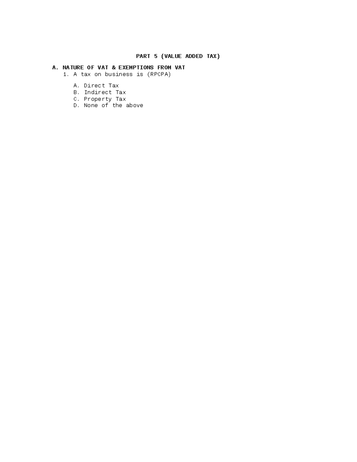 TAX-PART-5: VAT Practice Questions and Answer Key - Accountancy Guide ...