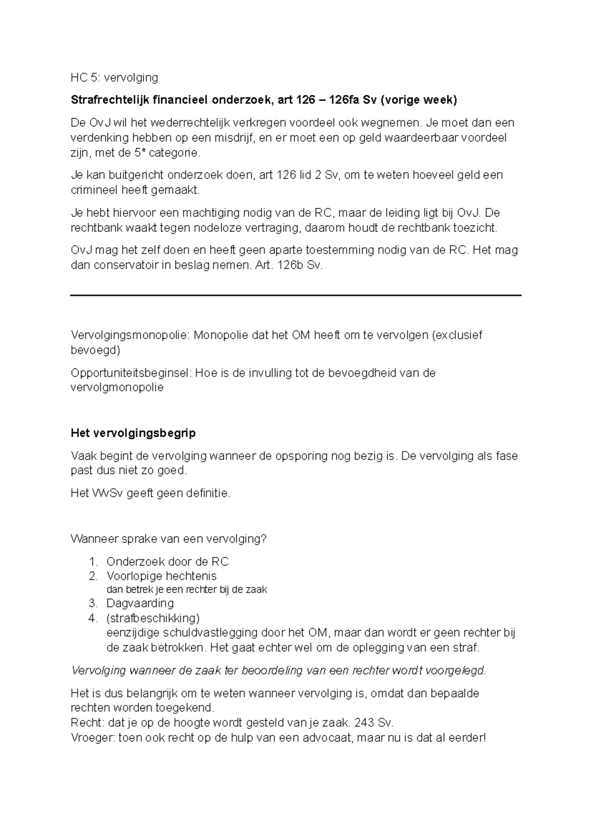 HC 5 Strafprocesrecht - Vervolging en Beslissingen in Strafzaken ...