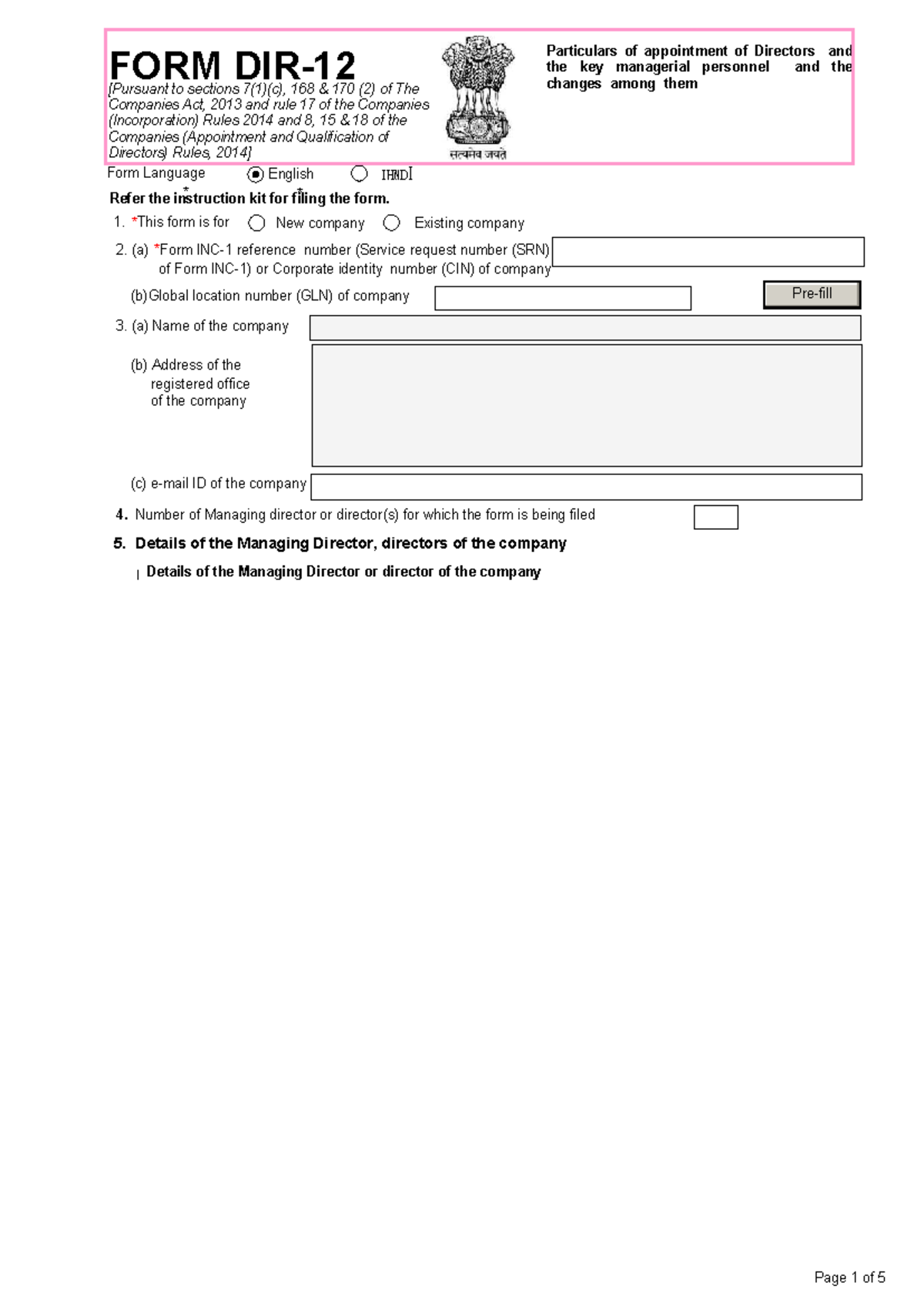 Form DIR-12-02: Appointment of Directors & Key Managerial Personnel ...