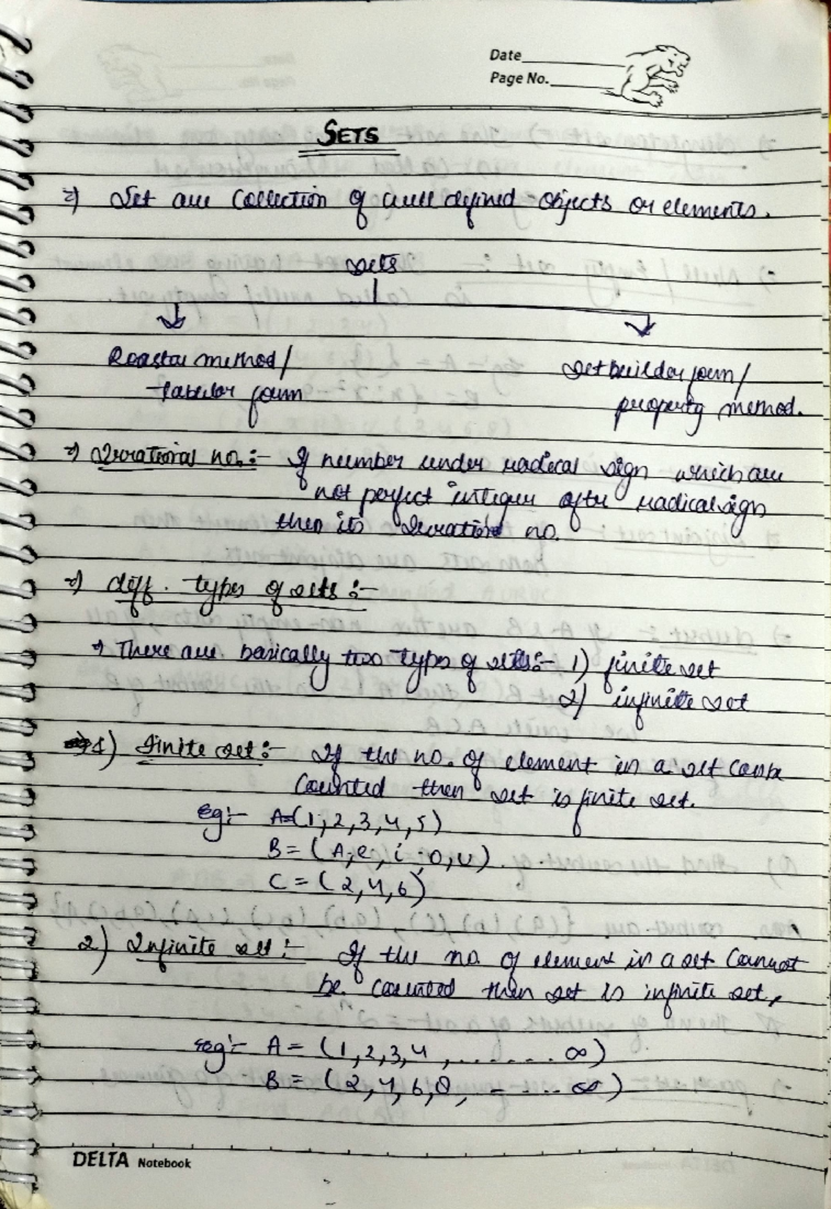 BCA 1st Sem - Mathematics Notes on Sets and Their Operations - Studocu