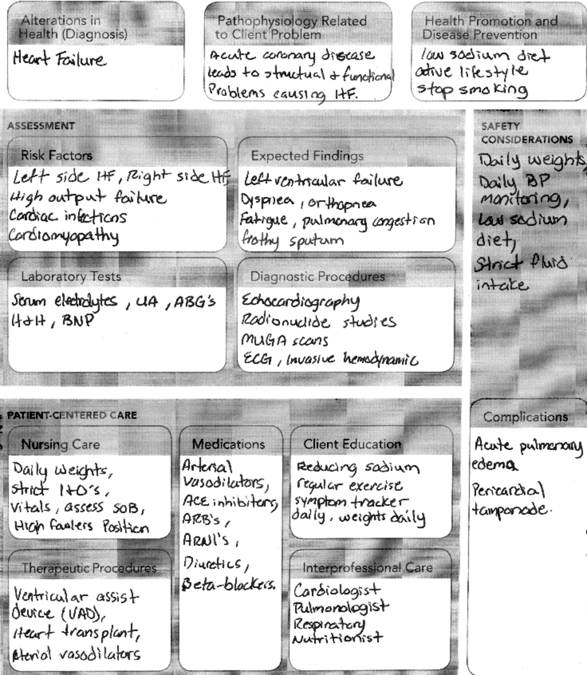 Chf template - Alterations in Pathophysiology Related Health Promotion ...
