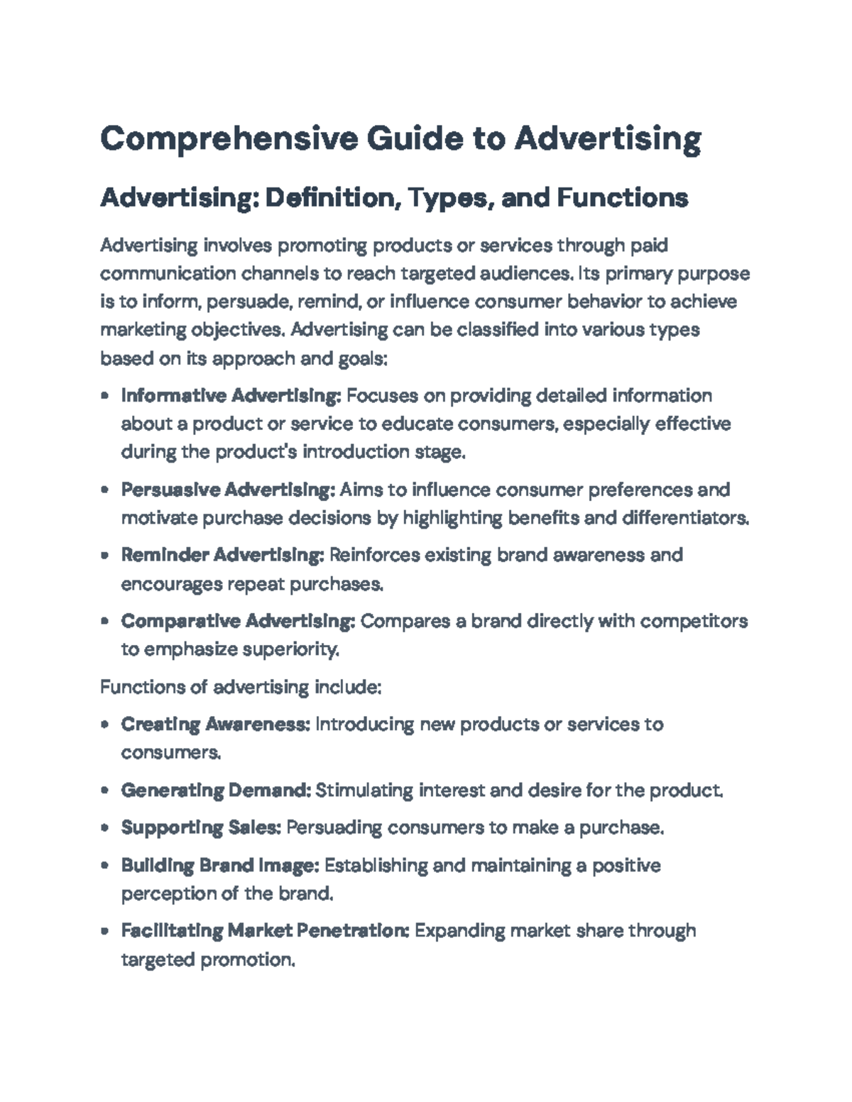 Comprehensive Overview of Advertising Concepts and Strategies (AD101 ...
