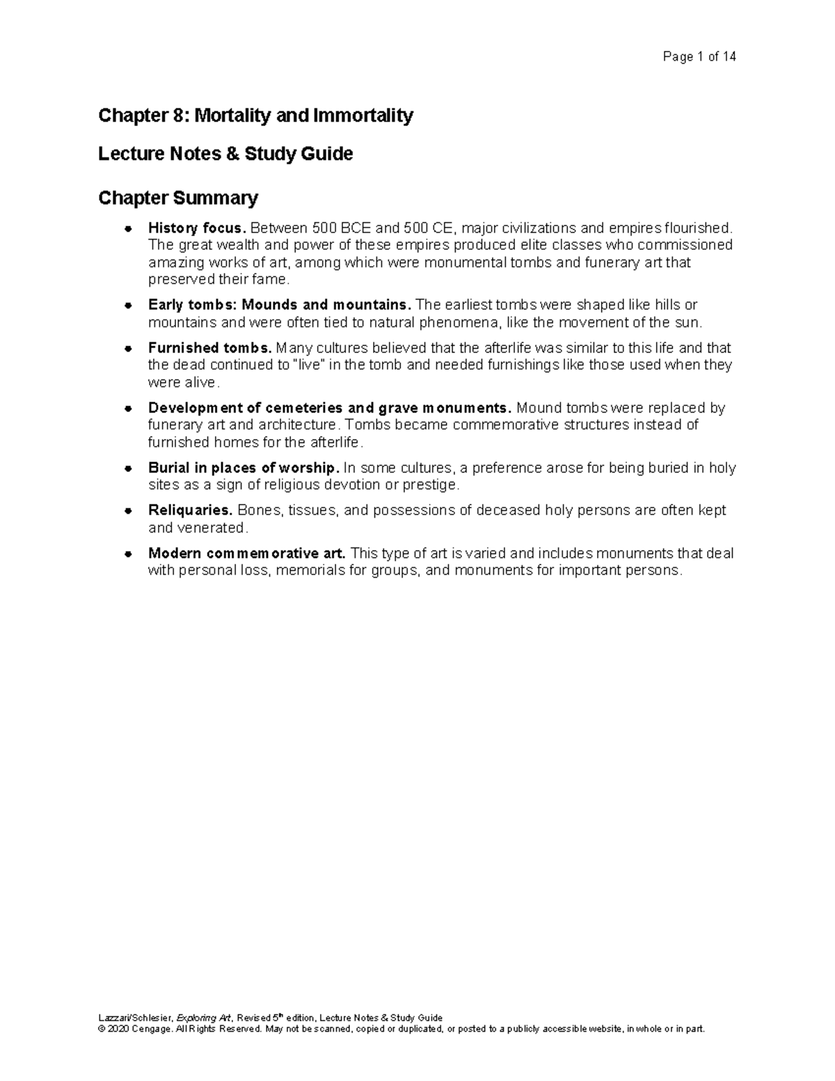 Chapter 8: Mortality and Immortality - Lecture Notes Study Guide - Studocu