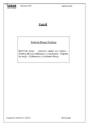 Module 1 - BIDTK258 Lecture Notes on Design Thinking and MVP - Studocu