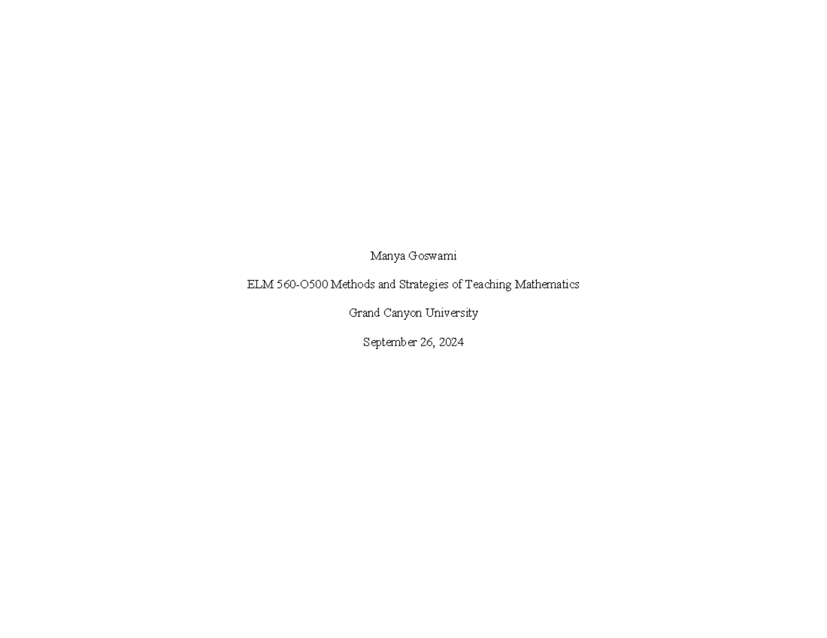 Elm 560 o500 math lesson plan understanding fractions for 3rd graders