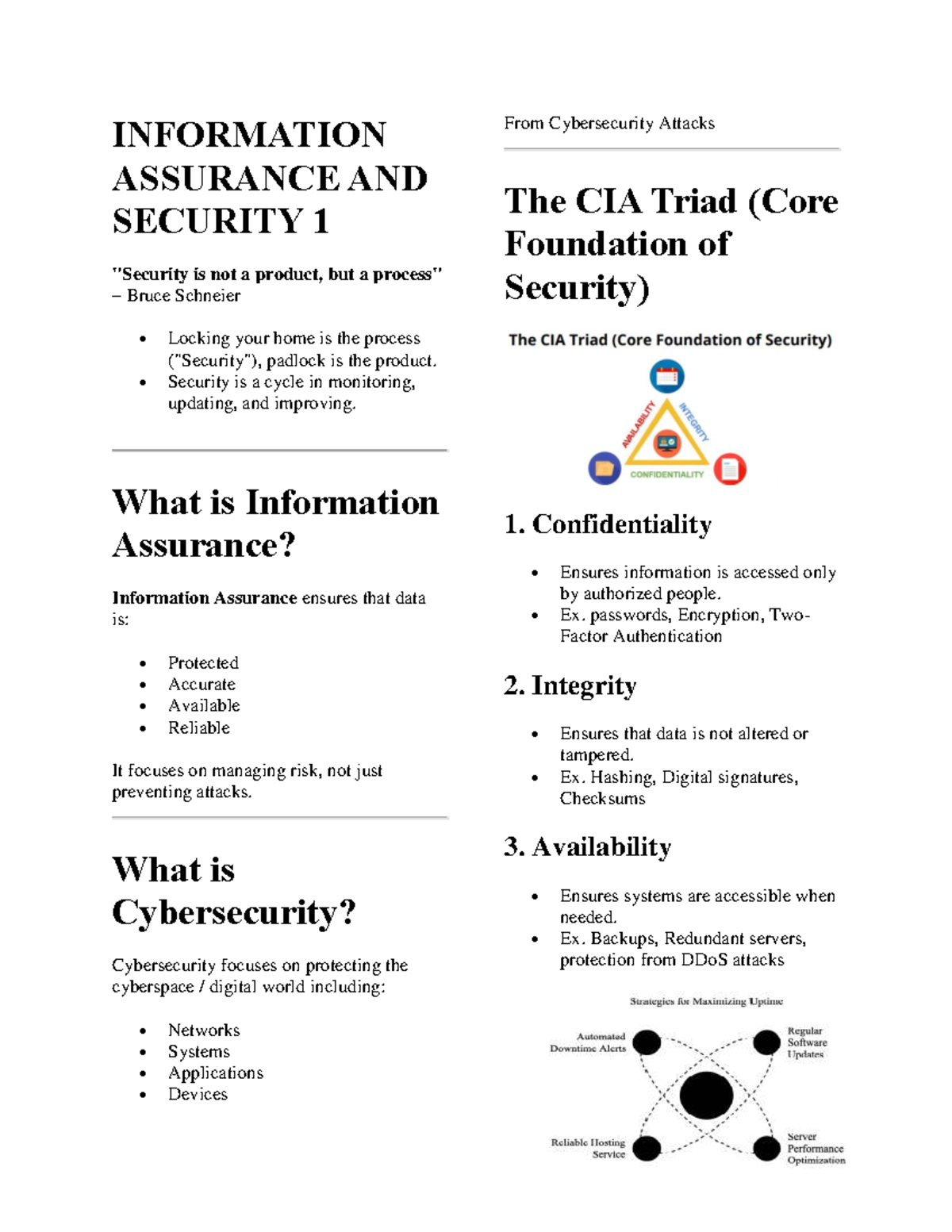 INFOSEC 101: Strategies to Mitigate Cyber Threats and Risks - Studocu