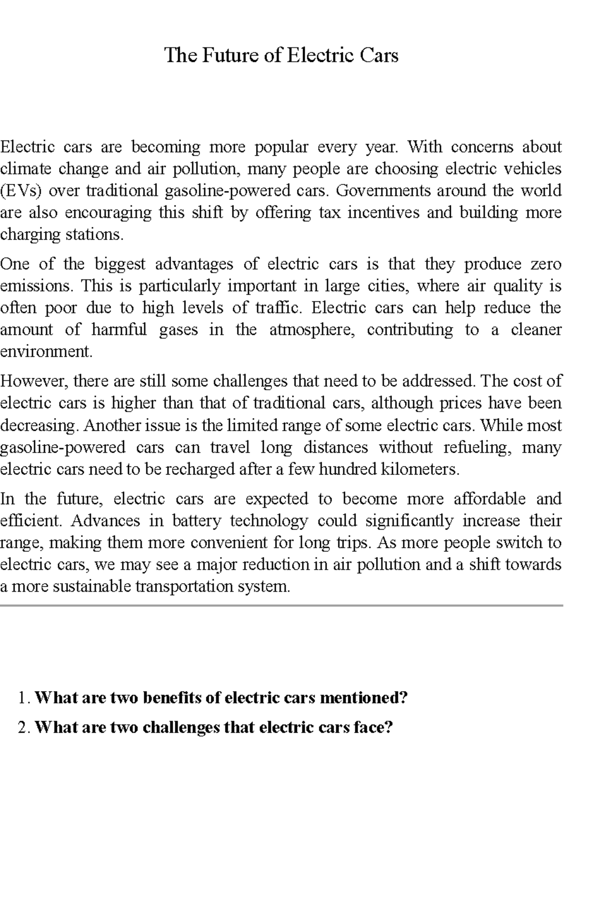 The Future of Electric Cars - The Future of Electric Cars Electric cars ...