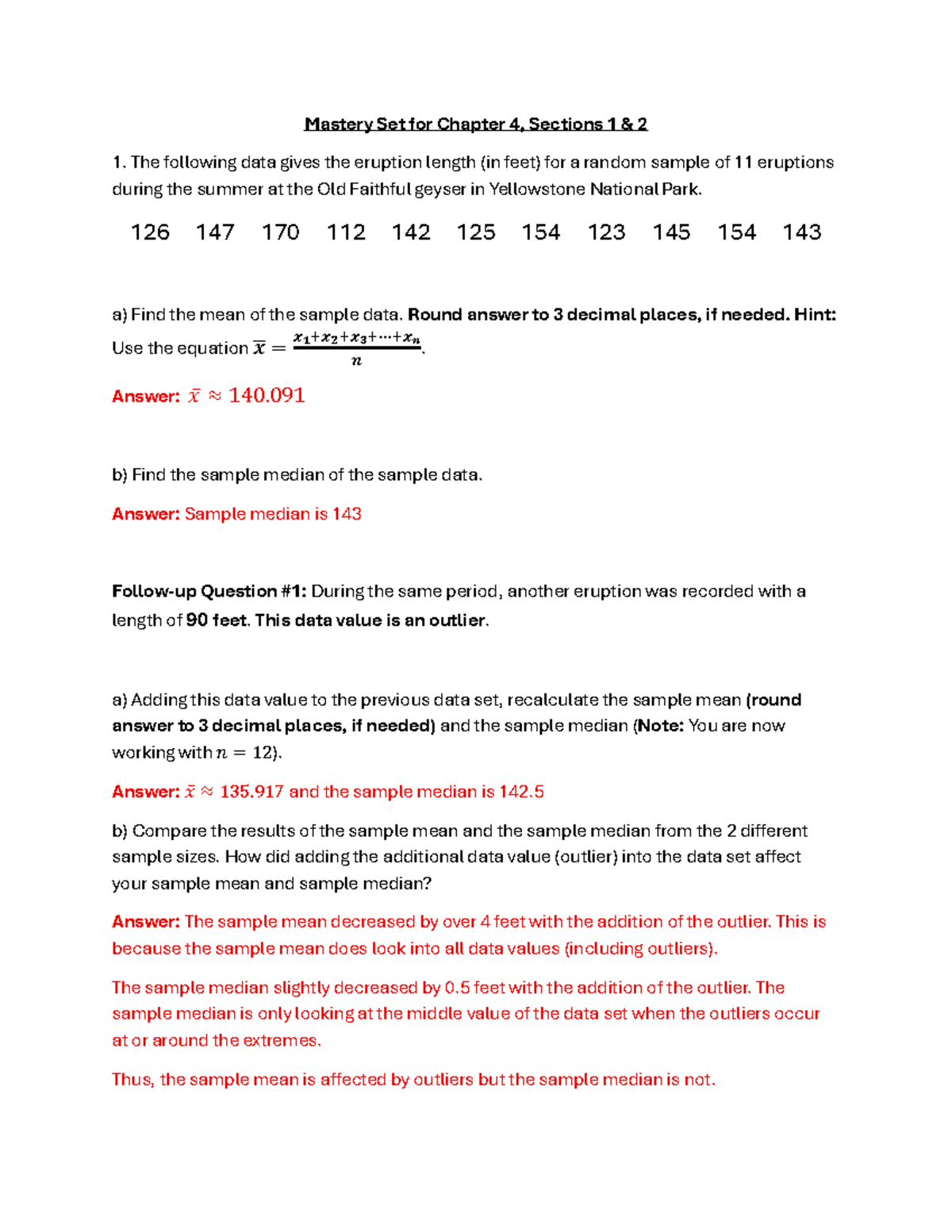 Mastery Set for Stats 101: Chapter 4, Sections 1 & 2 Analysis - Studocu