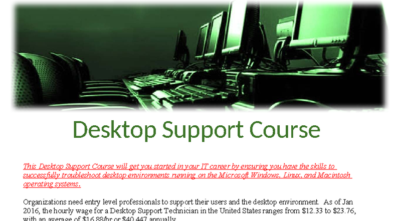 Desktop Support Course: Project 1 - Đề Ôn MOS 2019 - Studocu