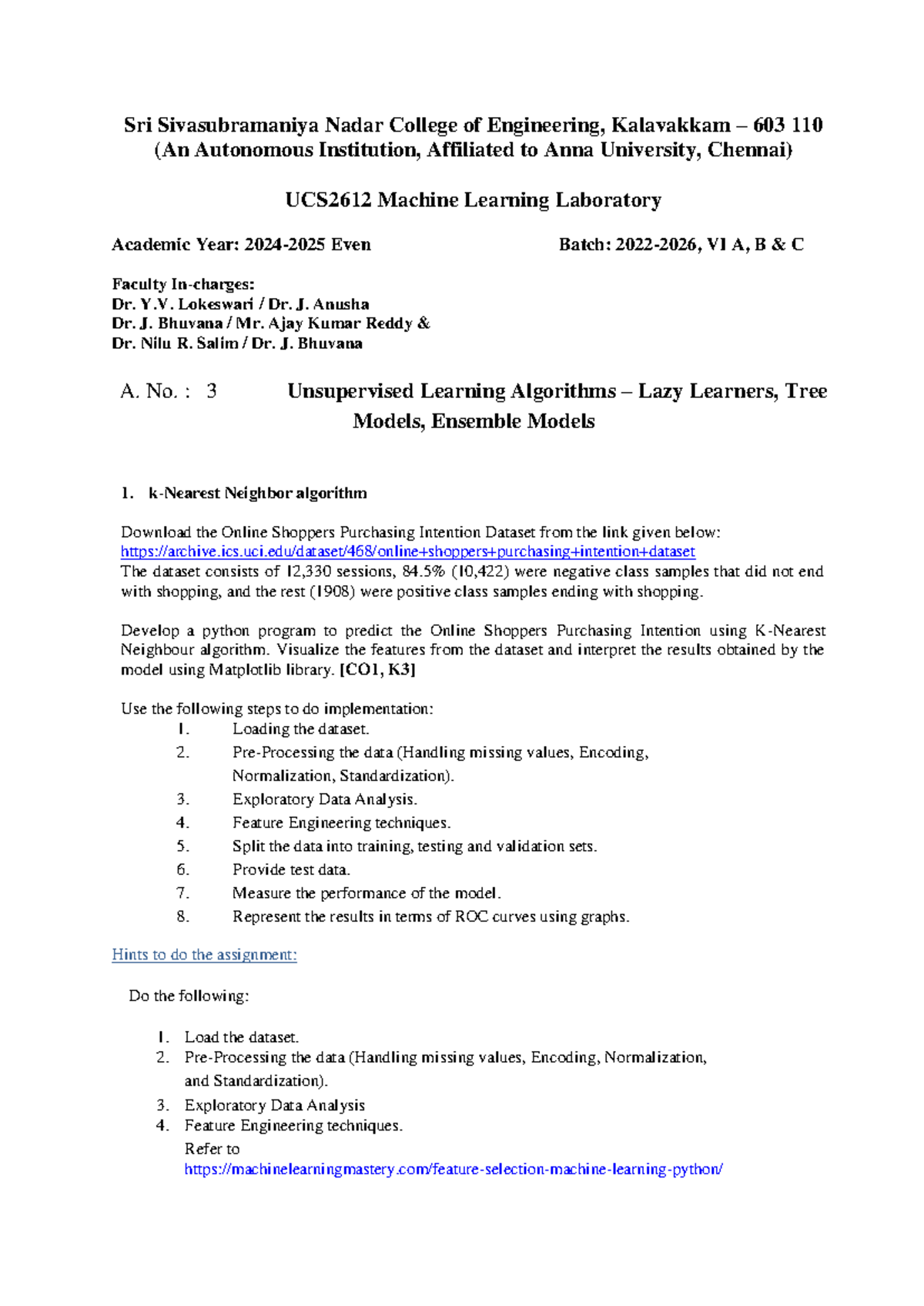 A3 Supervised Learning Algorithms Tree Ensemble Models 2025 - Sri ...