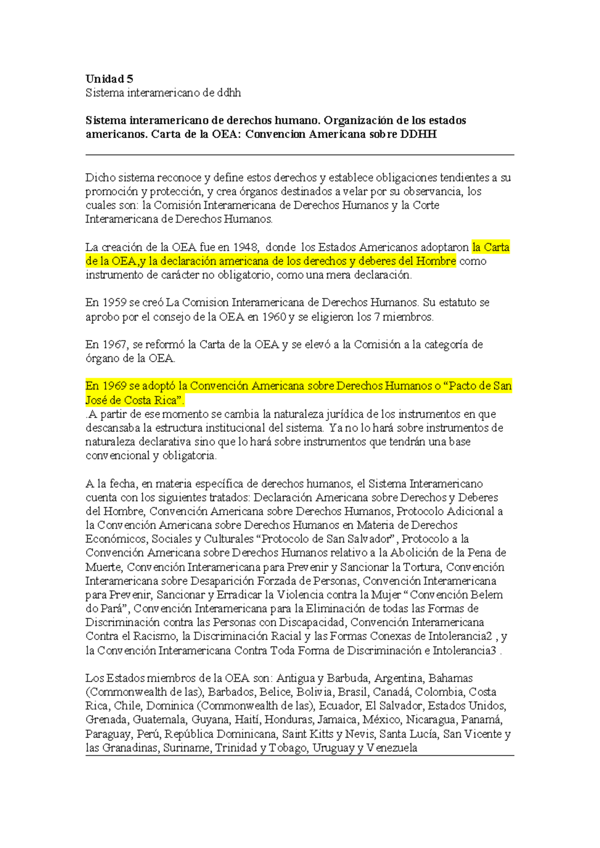 Sistema universal de derechos humanos - Unidad 5 Sistema interamericano ...