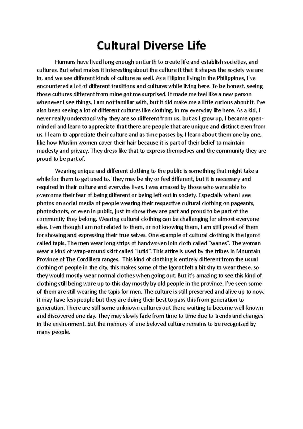 Cultural Diverse Life - Cultural Diverse Life Humans have lived long ...
