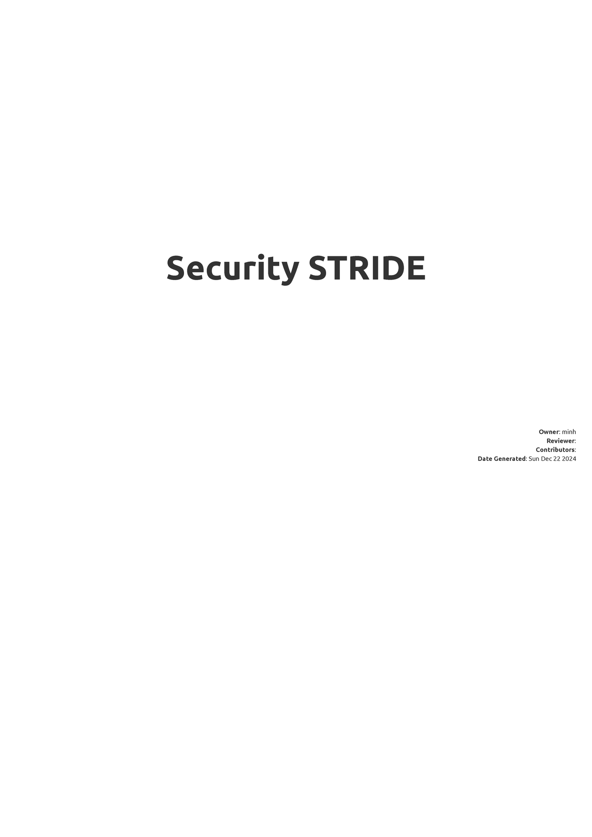 Security Assessment Document - STRIDE Model Analysis - Studocu