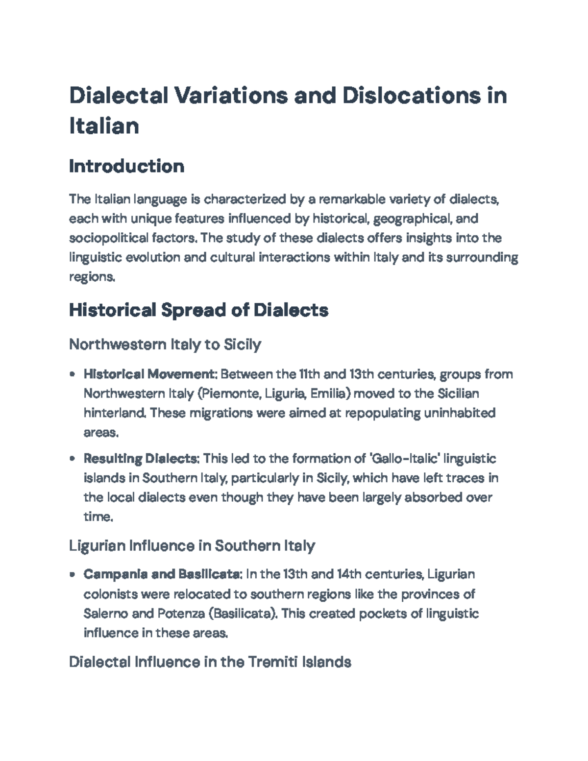 Dialectal Variations and Historical Influences in Italian Language ...