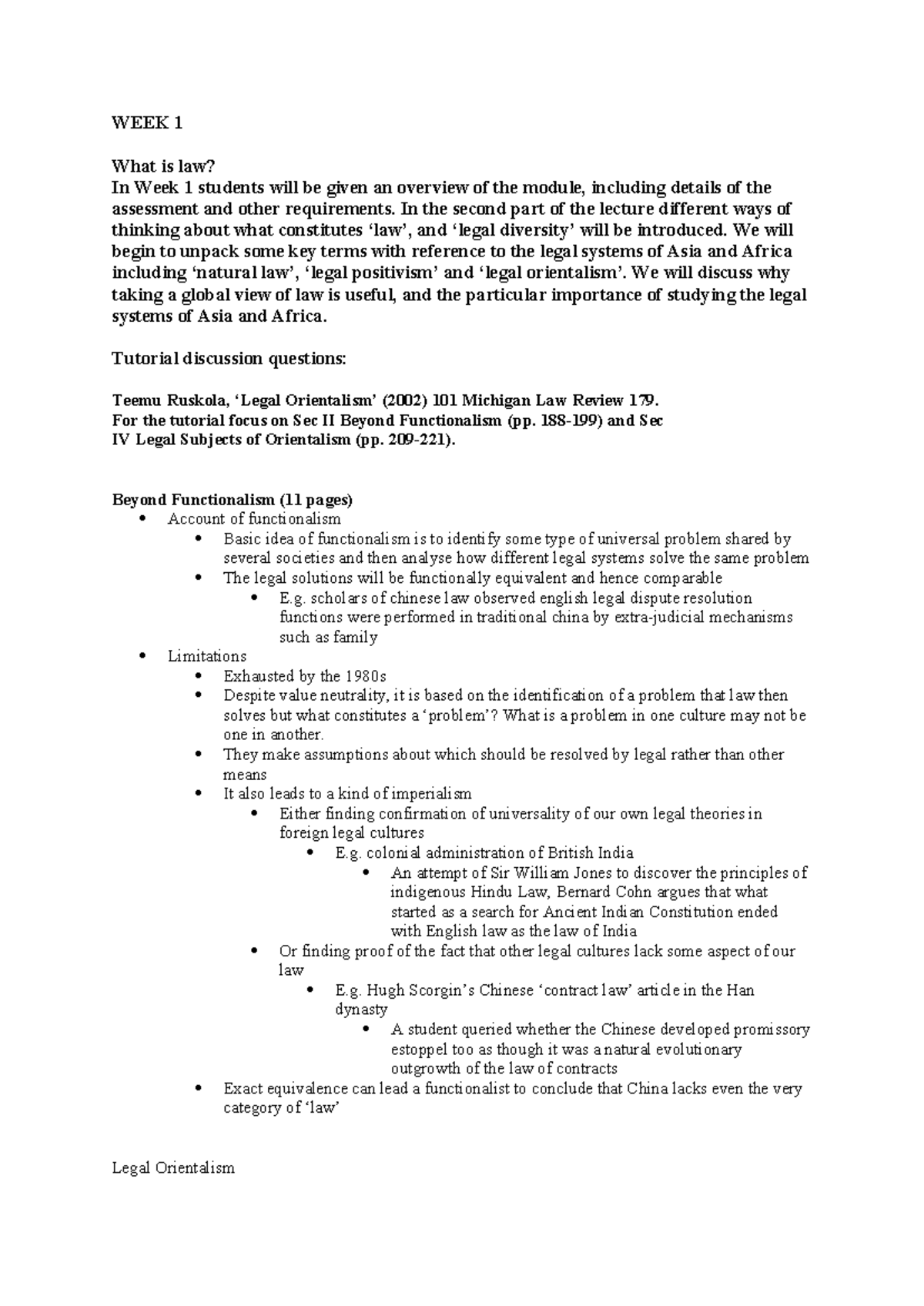 LSAA 101 Week 1: Overview of Law and Legal Systems in Asia & Africa ...