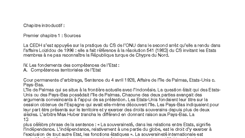 Chapitre 1 : Sources du Droit International - Affaires DIP - Studocu
