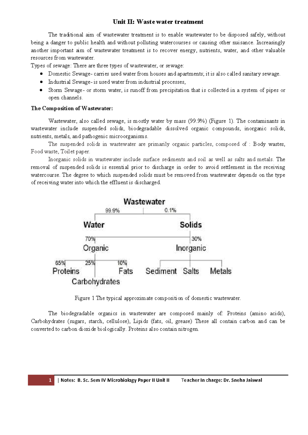 Notes on Wastewater Treatment - Sem IV Microbiology PII U2 - Studocu