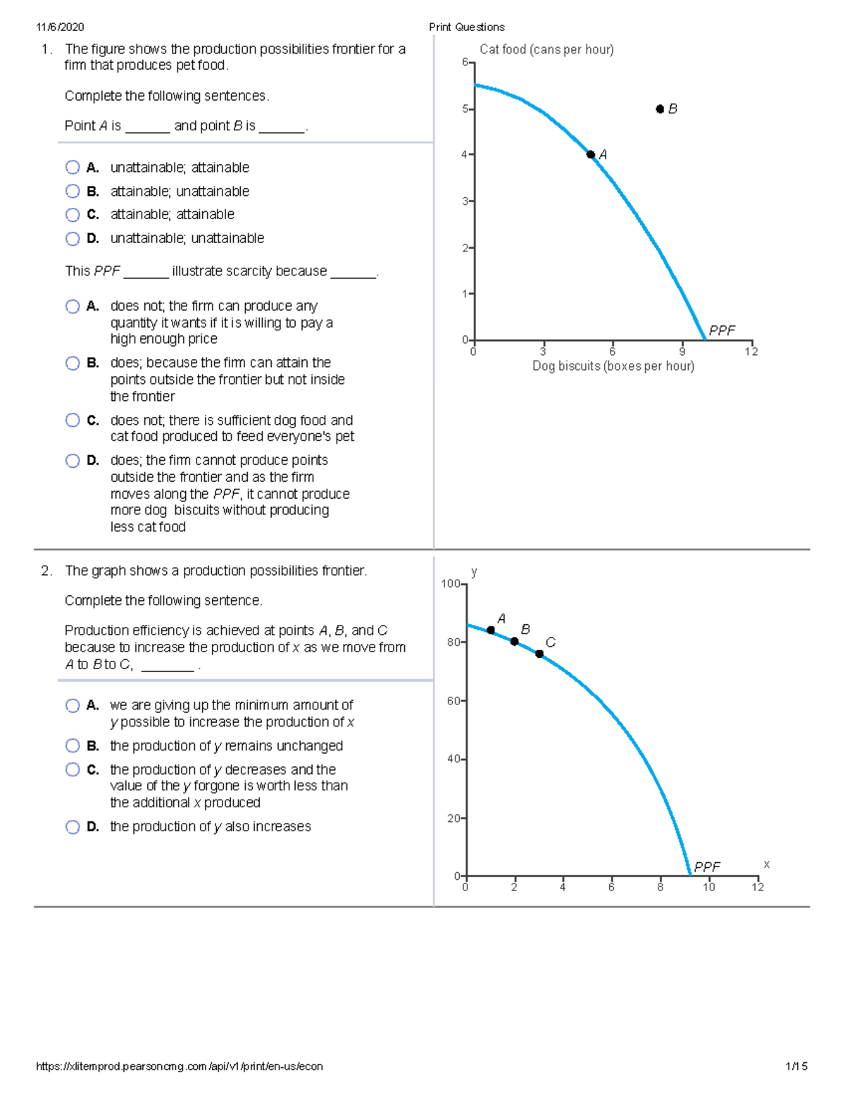 Chapter 2: PPF Practice Questions for ECON 101 - Studocu