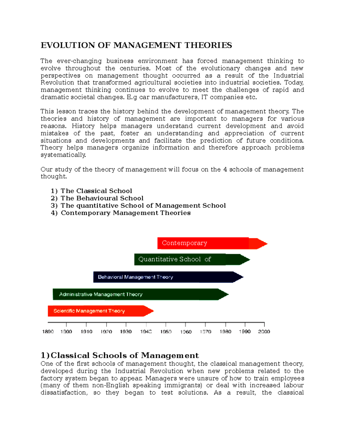 Management Theories: Evolution from Classical to Contemporary ...