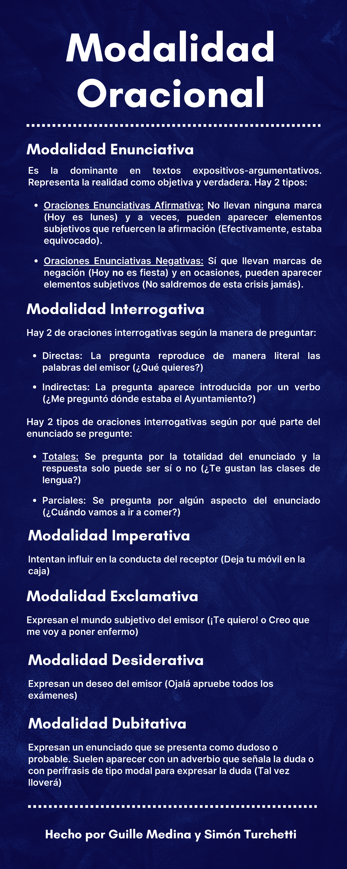Modalidad Oracional: Esquemas y Tipos en Lengua y Comunicación - Studocu