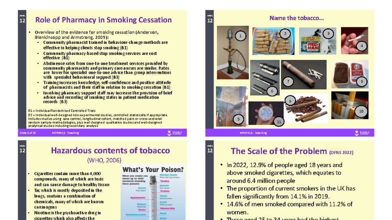 MPMH15 Smoking Lecture: Role of Pharmacy in Smoking Cessation Overview ...