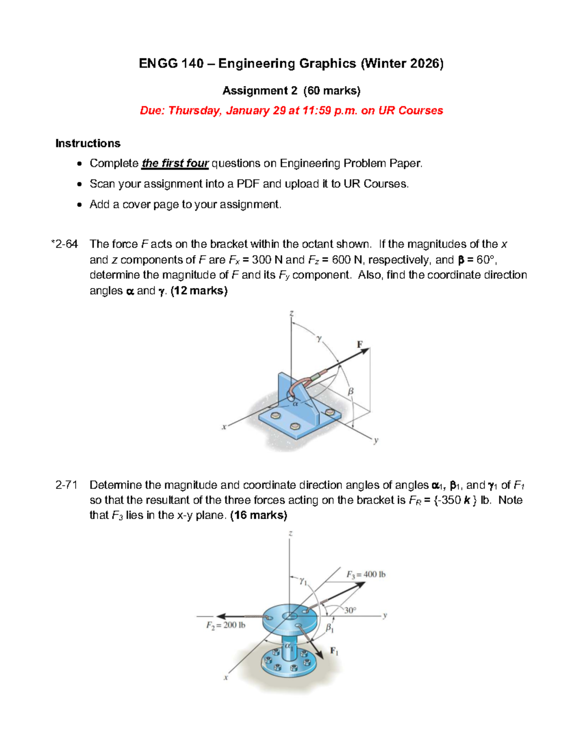 ENGG 140 Engineering Graphics Assignment 2 - W2026 - Studocu