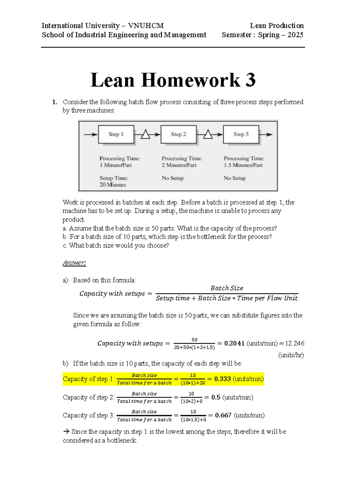 Lean Production Reflection Report - HW5 - IEIEIU 21022 - Studocu