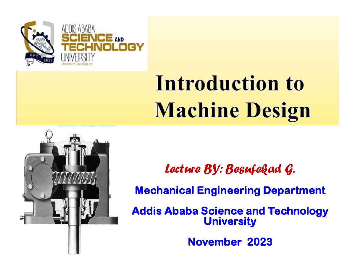 ME 101 - Introduction to Mechanical Engineering Lecture Notes - Studocu