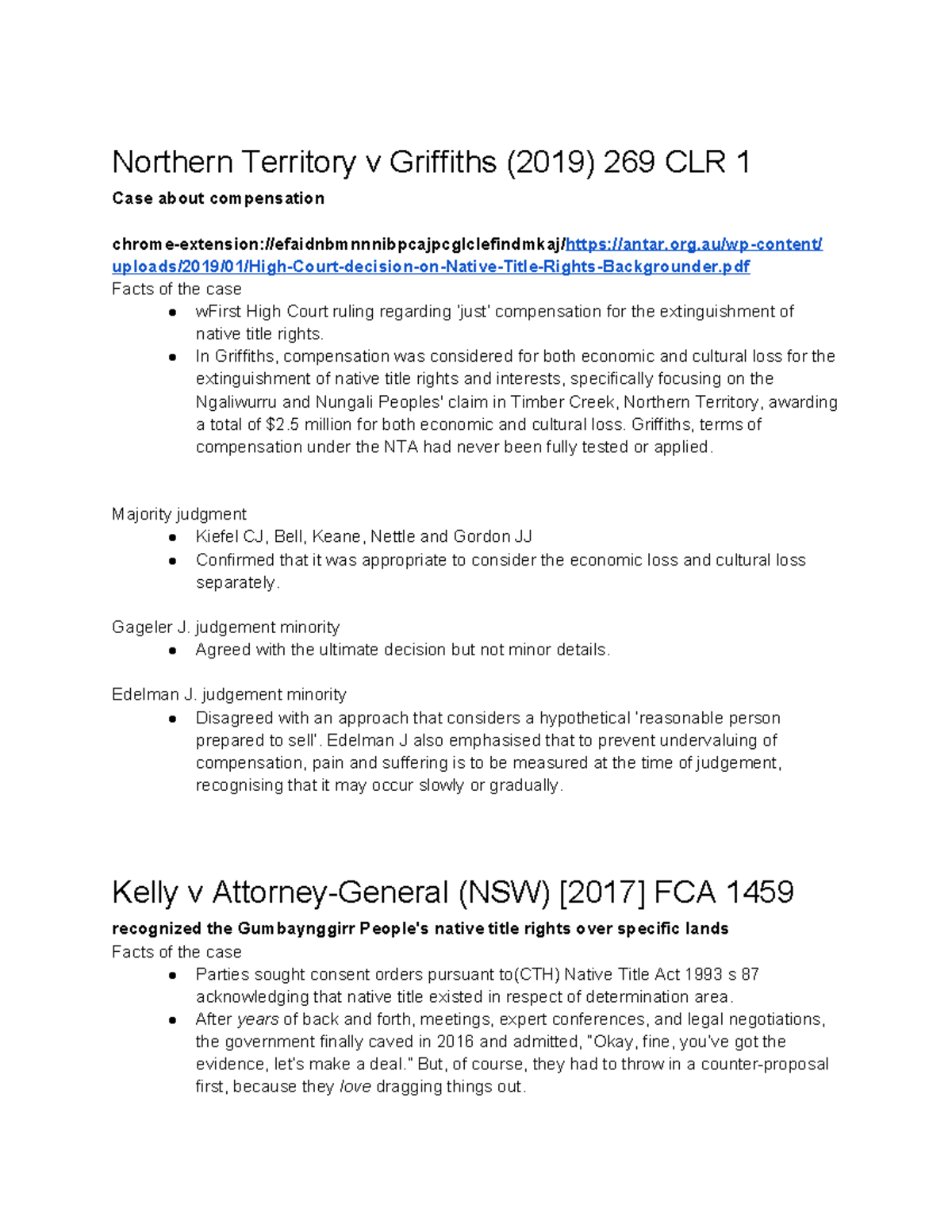 283 Case Summaries - Key Decisions in Native Title and Property Law - Document Preview